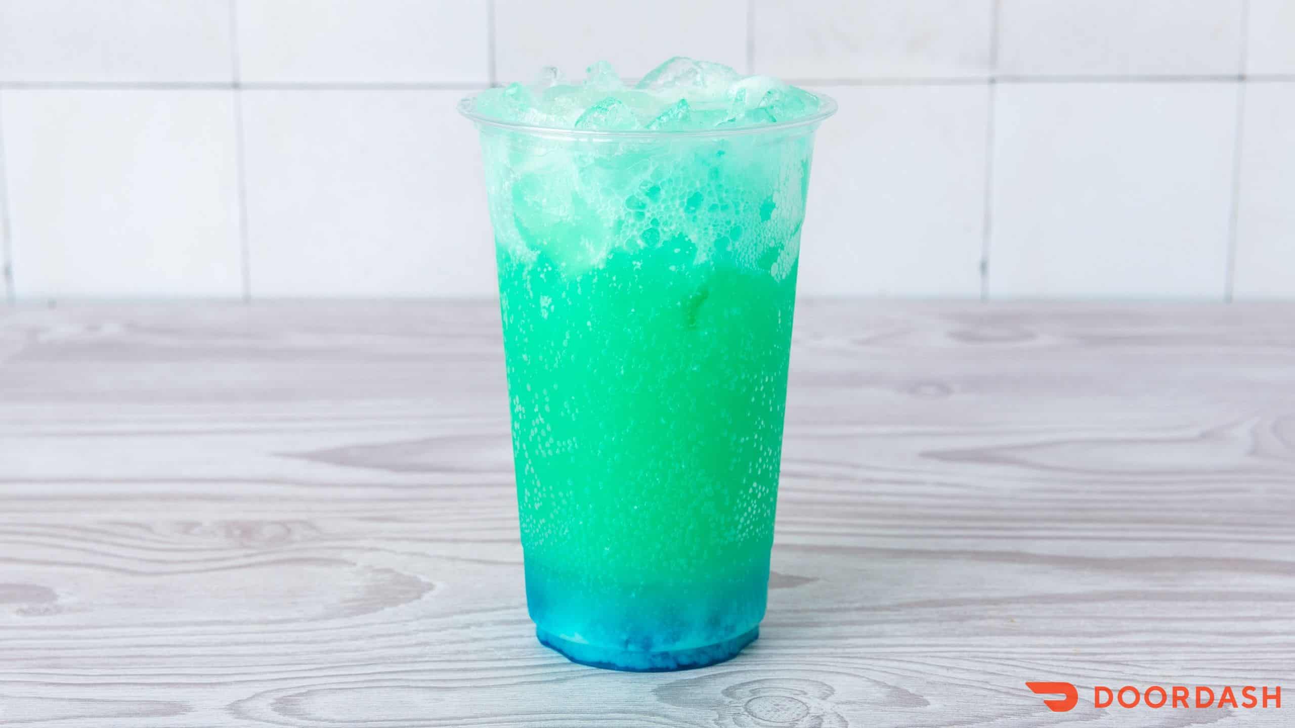 Dirty soda served over ice